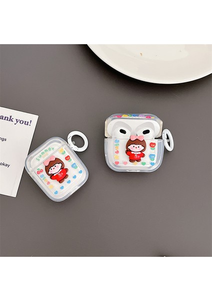 Apple Airpods için Şarj Lı 2016 2019 Kablosuz Şarj Lı Airpods 2019 Çıçek + Küçük Kız Tamı tooth Aşınmaya Dayanıklı Yumuşak Tpu Tokalı Kulaklık Kılıfı (Yurt Dışından) fiyatları