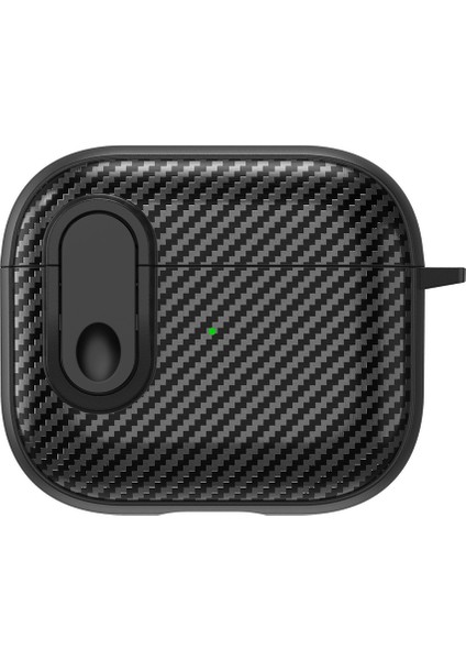 Apple Airpods 3 için Tpu+Pc Toka Tamı Karbon Fiber , Anti Kayıp Kanca + Kulaklık Kılıfı (Yurt Dışından)