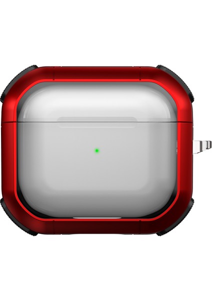 Apple Airpods 3 için tooth Koruyucu Pc + Tpu Karabina İle Şeffaf Kulaklık Kılıfı (Yurt Dışından)
