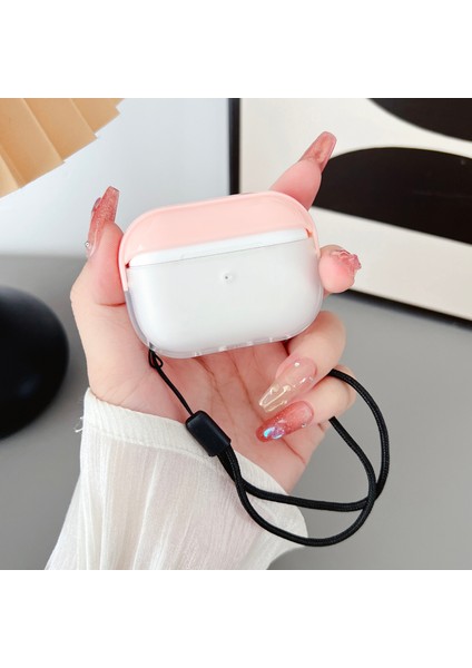 Airpods Pro 2 için Tpu + Pc Anti Kayıp Askı İle Darbeye Dayanıklı Koruyucu + Şeffaf Kulaklık Kılıfı (Yurt Dışından)