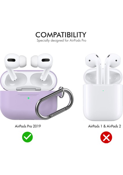 Apple Airpods Pro için Silikon , Karabina İle Tam Koruma Kulaklık Kılıfı (Yurt Dışından) fiyatları