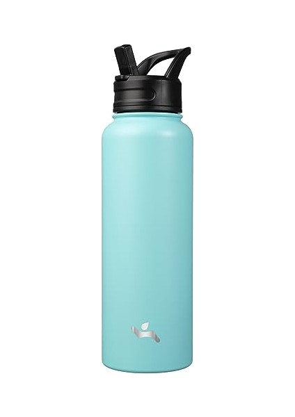 Yalıtımlı Su Şişesi 18 Oz Paslanmaz Çelik Su Şişesi 3 Kapaklı Spor Şişe Mermer Okyanus (Yurt Dışından)