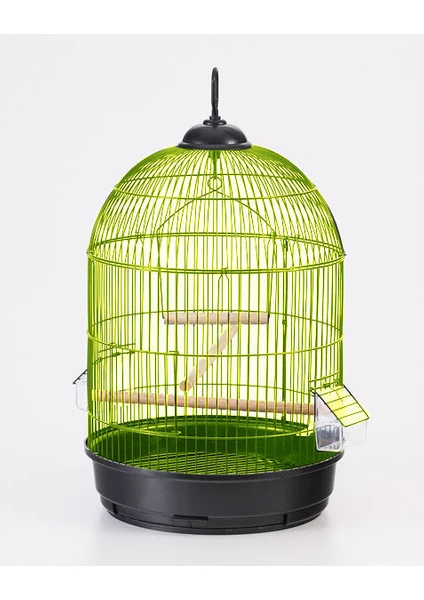 Qh Pet Cage Yuvarlak Kuş Kafesi Pirinç Kaplama (34 X 55)