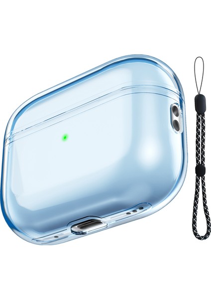 Apple Airpods Pro 2 için Şeffaf Tpu Kutusu tooth El Kayışı İle Çizilmez Şeffaf Kulaklık Kılıfı (Yurt Dışından)