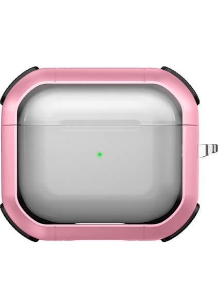 Apple Airpods 3 için tooth Koruyucu Pc + Tpu Karabina İle Şeffaf Kulaklık Kılıfı (Yurt Dışından)