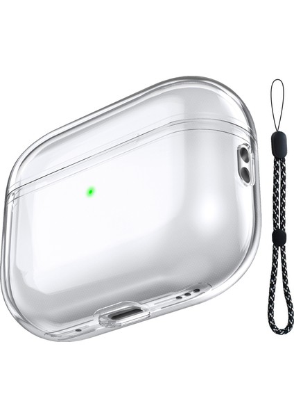 Apple Airpods Pro 2 için Şeffaf Tpu Kutusu tooth El Kayışı İle Çizilmez Şeffaf Kulaklık Kılıfı (Yurt Dışından)