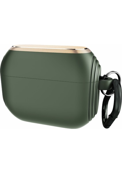 Silikon + Alüminyum Alaşımlı Koruyucu Apple Airpods Pro Midnight için Karabina İle Kulaklık Kılıfı (Yurt Dışından)