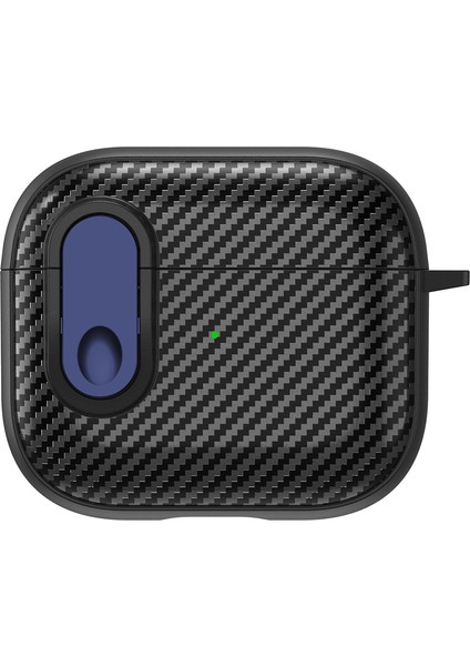 Apple Airpods 3 için Tpu+Pc Toka Tamı Karbon Fiber , Anti Kayıp Kanca + Kulaklık Kılıfı (Yurt Dışından)