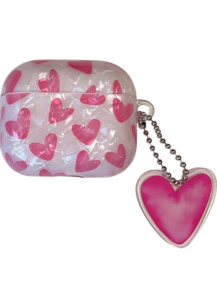 Apple Airpods 3 için Şık Kalp Desenli Tpu Koruyucu Kolye Gül Kulaklık Kılıfı (Yurt Dışından)