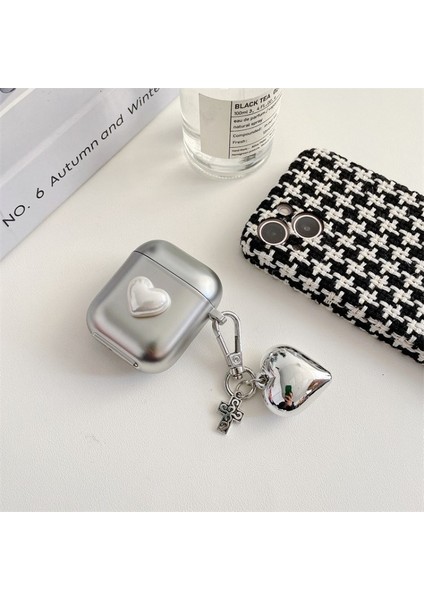 Apple Airpods Pro için 1 2 3 2016 Kablosuz 2019 2019 Kutusu Gümüş Kalp Kolye tooth Airpods için 1 2 Kulaklık Kılıfı (Yurt Dışından)