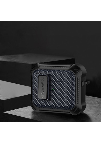 Apple Airpods 3 için Basma Tokası Tpu + Pc Koruyucu Karbon Fiber Doku tooth Safir Kulaklık Kılıfı (Yurt Dışından) fiyatları