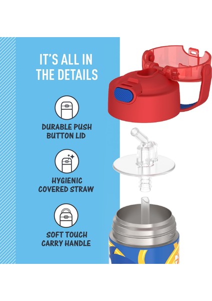 Pipetli Su Şişesi 12 Oz Sonic Hedgehog - Çocuk Paslanmaz Çelik Vakum Yalıtımlı Kapaklı Su Şişesi (Yurt Dışından) fırsatları