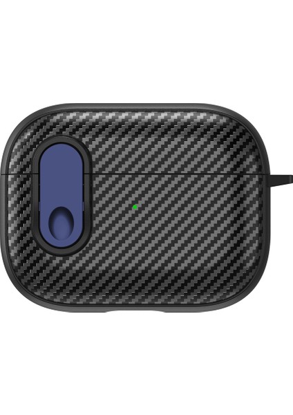 Apple Airpods Pro için Kablosuz Karbon Fiber Tpu+Pc Renkli Toka Anahtarlık + Kulaklık Kılıfı (Yurt Dışından)