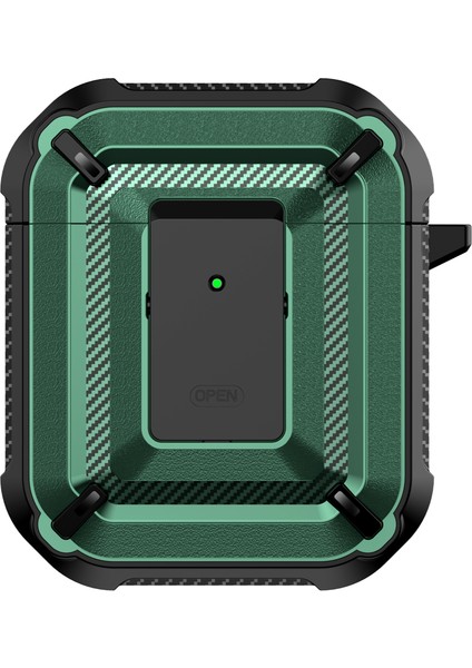 Düşme Önleyici Tpu + Pc 2'Si 1 Arada Koruyucu , Apple Airpod'Lar için Kilitli Tokalı, Şarj Lı 2016 2019 Airpods, Kablosuz Şarj Lı 2019 Tıp 1 Kulaklık Kılıfı (Yurt Dışından)