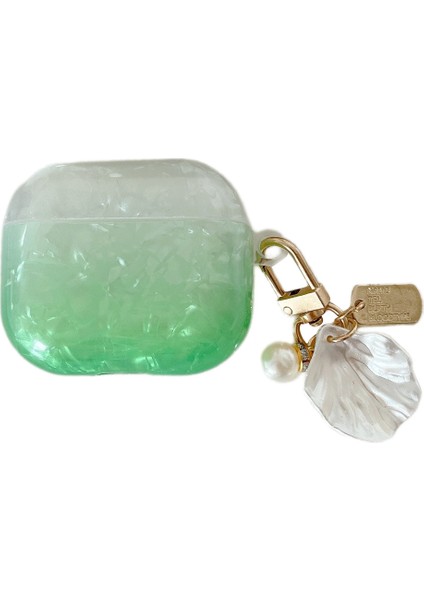 Apple Airpods 3 için Tpu , Kabuk Şekli Kolye İle Degrade Kabuk Tahıl Koruyucu Taşıma Kulaklık Kılıfı (Yurt Dışından)