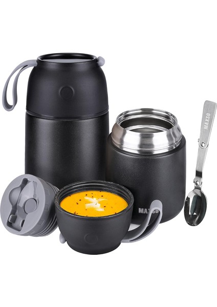 Çocuklar ve Yetişkinler Için Yalıtımlı Çorba Konservesi 17 Ons Paslanmaz Çelik Kaşıklı Yalıtımlı Gıda Kabı Üçlü Duvar Yalıtımı (Gökkuşağı) (Yurt Dışından)