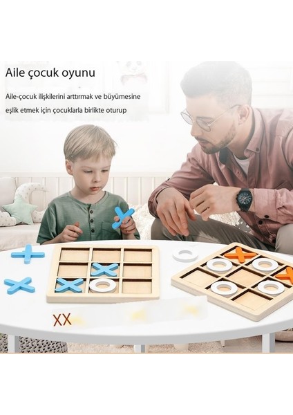 Çocuk Ahşap Erken Eğitim Bulmaca Tic-Tac-Toe Bebek Düşünme Eğitimi Ebeveyn-Çocuk Çift Savaş Eğlence Oyuncak Oyunu (Yurt Dışından)