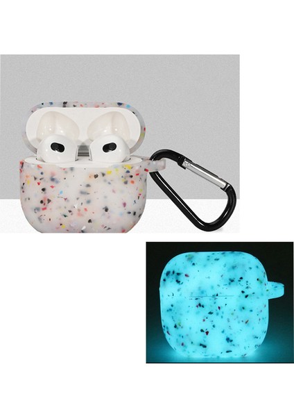 Apple Airpods için 3 Çiçek Tam Aydınlık tooth Silikon Koruyucu İle Anti Kayıp Karabina Aydınlık Kulaklık Kılıfı (Yurt Dışından)