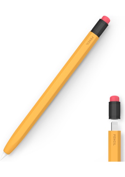 Ahastyle PT180-1 Apple Kalem 1. Nesil Retro Silikon Kapasitif Stylus Kalem Koruyucu Kapak-Turuncu (Yurt Dışından)