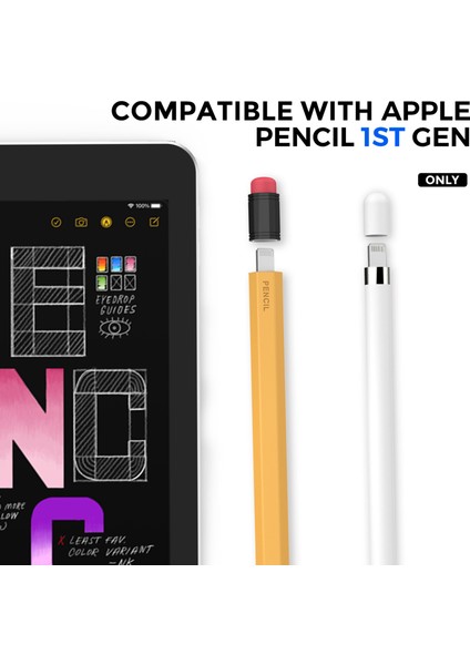 Ahastyle PT180-1 Apple Kalem 1. Nesil Retro Silikon Kapasitif Stylus Kalem Koruyucu Kapak-Turuncu (Yurt Dışından)