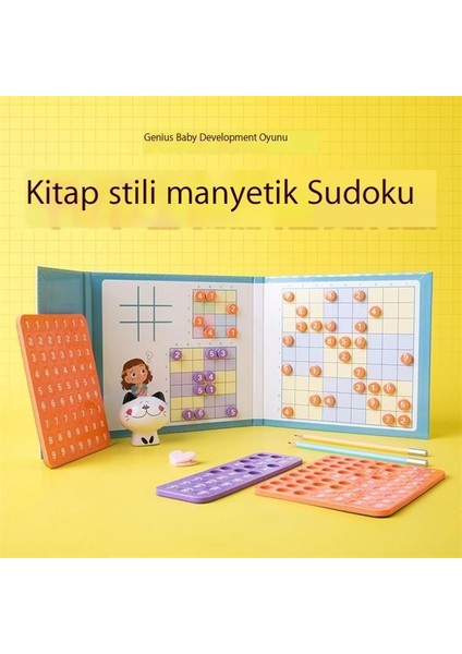 Çocuk Eğitici Dördü Bir Arada Manyetik Dokuz Kare Sudoku Oyunu Satranç Bebek Erken Eğitim Düşünme Geliştirme Eğitim Oyuncak (Yurt Dışından)