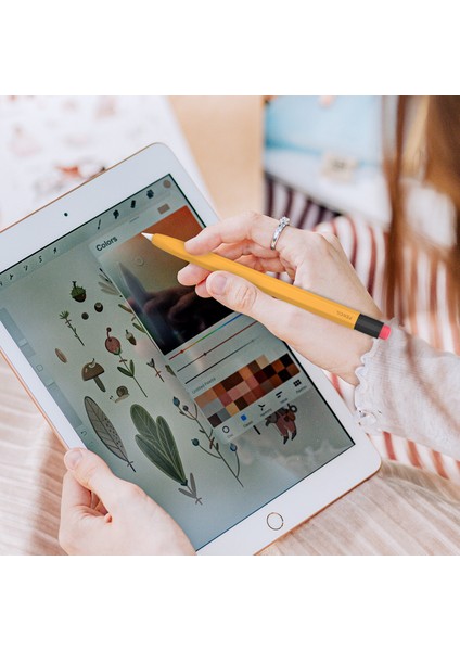 Ahastyle PT180-1 Apple Kalem 1. Nesil Retro Silikon Kapasitif Stylus Kalem Koruyucu Kapak-Turuncu (Yurt Dışından)