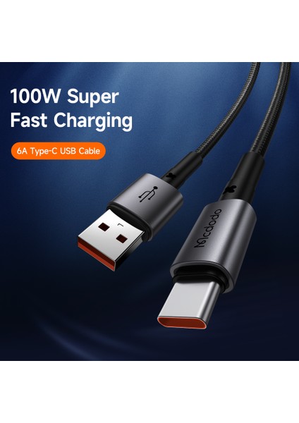 iPhone 15 Serisi Için Mdd 1,2m 6A Usb'den Type-C'ye Veri Kablosu Akıllı Telefon Için USB 100W Hızlı Şarj Kablosu (Siyah) (Yurt Dışından)