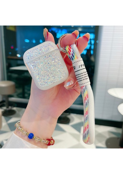 Apple Airpods için 2016 2019 Kablosuz Airpods 2019 Glitter Tpu Kayışlı Gümüş Kulaklık Kılıfı (Yurt Dışından) fiyatları