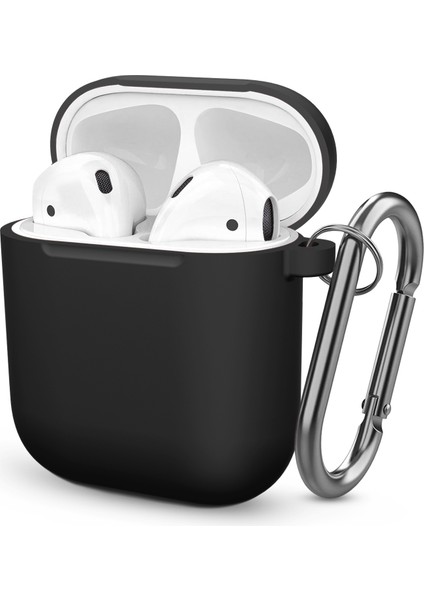 Kablosuz 2019 Airpods 2019 2016 Sıyah Apple Airpods için Kalınlaştırılmış Silikon Kulaklık Kılıfı (Yurt Dışından)