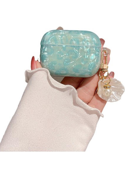 Apple Airpods Pro için Moda Kabuk Tahıl tooth Tpu Kabuk Kolye Tamı Koruyucu Kulaklık Kılıfı (Yurt Dışından)