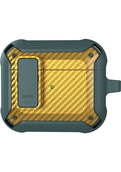 Geçmeli Tamı Karbon Fiber Doku tooth Airpods 3 Style 8 için Koruyucu Kulaklık Kılıfı (Yurt Dışından)