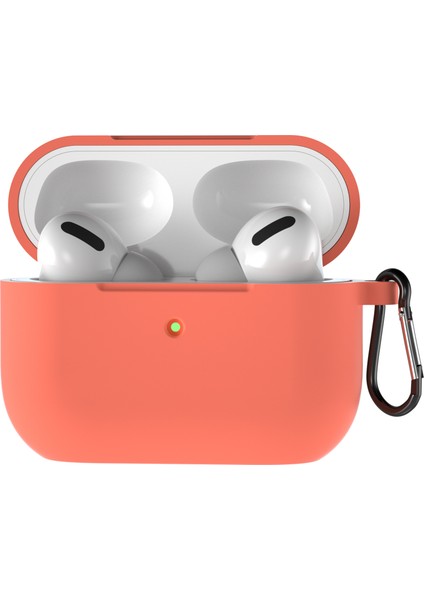 Apple Airpods Pro için Tokalı Turuncu Silikon Kulaklık Kılıfı (Yurt Dışından)