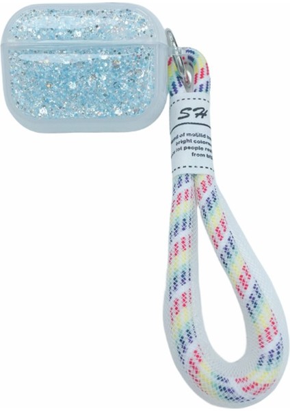 Apple Airpods Pro için El Kayışı İle Glitter Tpu Tutucu Kulaklık Kılıfı (Yurt Dışından)