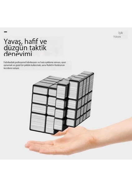 Content dolls Dördüncü Dereceden Ayna Rubik Küpü Fırçalanmış Gümüş Özel Şekilli Pürüzsüz Hızlı Vidalanan Giriş Seviyesi Çocuk Eğitici Oyuncağı (Yurt Dışından)