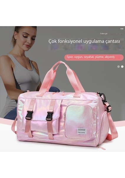 Renkli Sedefli Spor Çantası Büyük Kapasiteli Spor Yüzme Eğitim Çantası Kuru ve Islak Ayırma Taşınabilir Seyahat Çantası (Yurt Dışından) fiyatları