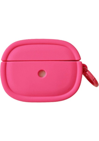 Apple Airpods için Pro Pro 2 Koruyucu Şeker Renk Oval Silikon Asılı Toka Gül Kulaklık Kılıfı (Yurt Dışından)