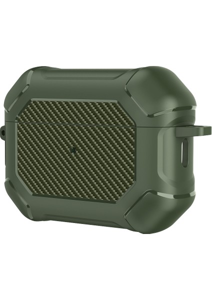Airpods Pro 2 için Tpu + Pc Kutusu Karbon Fiber Doku Takviyeli Koruyucu Karabina Ordu İ Kulaklık Kılıfı (Yurt Dışından) fiyatları
