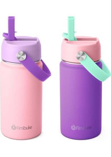 Çocuklar Yalıtımlı Su Şişesi 14 Oz Bpa Içermeyen Paslanmaz Çelik Çift Duvar Vakum Sızdırmazlık Öğrencileri Erkekler ve Kızlar Için Pipetli (1 Paket Mavi Dinozor) (Yurt Dışından)