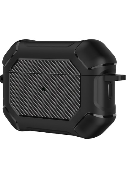 Airpods Pro 2 için Tpu + Pc Karbon Fiber Doku Güçlendirilmiş Karabina İle Koruyucu Kulaklık Kılıfı (Yurt Dışından) fiyatları