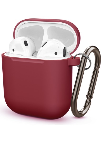 Apple Airpods için Kablosuz 2019 Airpods 2019 2016 Kalınlaştırılmış Silikon Şarap Sı Kulaklık Kılıfı (Yurt Dışından)