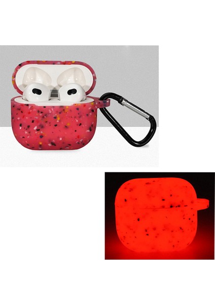 Apple Airpods için 3 Çiçek Tam Aydınlık tooth Silikon Koruyucu İle Anti Kayıp Karabina Aydınlık Kulaklık Kılıfı (Yurt Dışından)