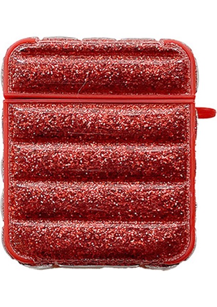 Airpods için 2016 2019 Airpods Kablosuz 2019 Parıltılı Lı Aşağı Ceket Tamlı Taşıma Çantası Kulaklık Kılıfı (Yurt Dışından)