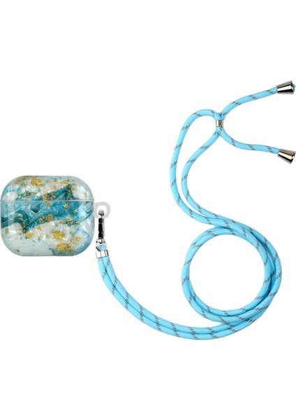 Apple Airpods için 3 Kabuk Tahıl Desen Baskı Imd Tpu Çizilmez Koruyucusu Kordon Mermer Kulaklık Kılıfı (Yurt Dışından)