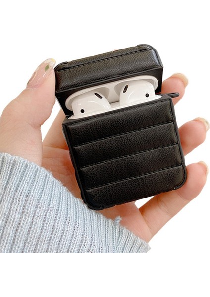 Apple Airpods için Şarj Lı 2016 2019 Airpods Kablosuz Şarj Lı 2019 Pu Deri Kaplamalı Tpu Anti Şok Koruyucu Kulaklık Kılıfı (Yurt Dışından)