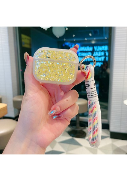 Apple Airpods Pro için El Kayışı İle Glitter Tpu Tutucu Kulaklık Kılıfı (Yurt Dışından) fiyatları