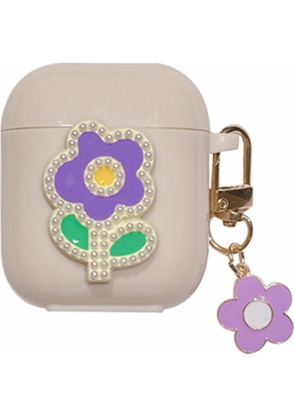 Airpods için 2016 2019 Airpods Kablosuz 2019 Tpu Lı Kolyeli Çiçek Kulaklık Kılıfı (Yurt Dışından)