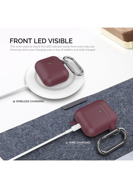 Apple Airpods için 2016 2019 Airpods Kablosuz 2019 Silikon Darbeye Dayanıklı Şarap Sı Kulaklık Kılıfı (Yurt Dışından) fiyatları