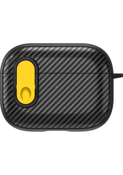 Apple Airpods Pro için Kablosuz Karbon Fiber Tpu+Pc Anahtarlıklı Renkli Toka + Kulaklık Kılıfı (Yurt Dışından)