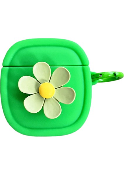 Apple Airpods için Silikon 2016 2019 Kablosuz 2019 Airpods Tokalı Çiçek Desenli Kulaklık Kılıfı (Yurt Dışından)