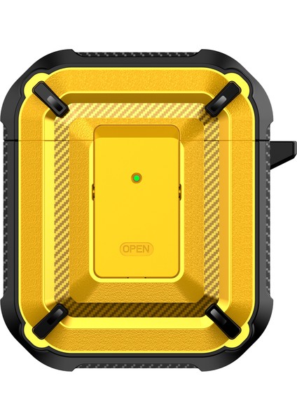 Düşmeyi Önleyen Tpu + Pc 2'Si 1 Arada Koruyucu , Apple Airpod'Lar için Kilitli Tokalı, Şarj Lı 2016 2019 Airpods, Kablosuz Şarj Lı 2019 Tıp 9 Kulaklık Kılıfı (Yurt Dışından)